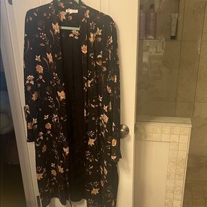 Floral Black Kimono Cardigan